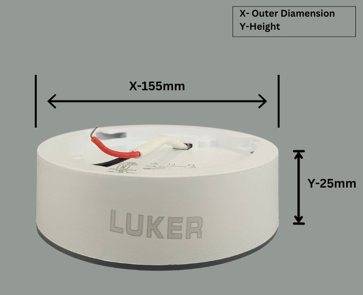 Luker Liso DOB 18W LED Surface Panel Trimless Round White Body White Light-2
